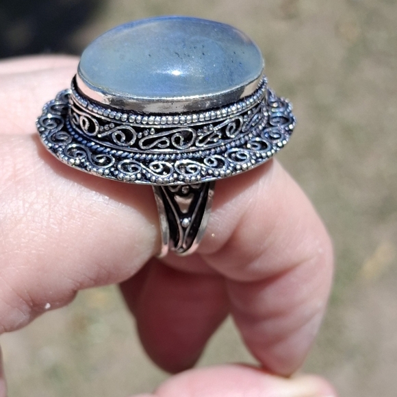 New Dichroic Glass 925 Silver Ring.  - Picture 2 of 16